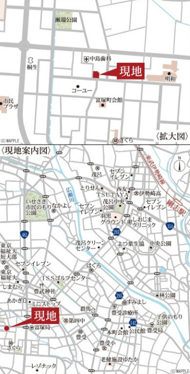 伊勢崎市富塚町第5　２号棟(全２棟)　リーブルガーデン　新築建売分譲の地図