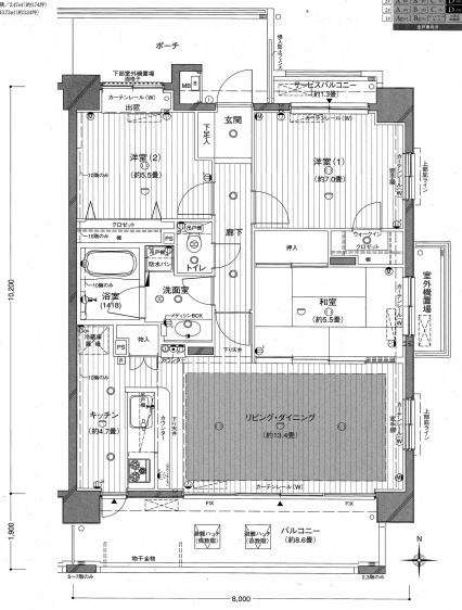 モナーク伊勢崎の間取り