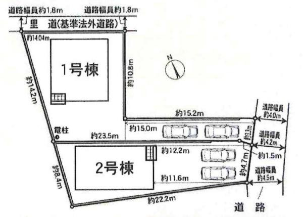 高浜市神明町第5　全2棟・1号棟の区画図|1号棟です。