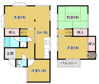 【間取り】 | 尼崎市南武庫之荘６丁目中古戸建 | ファミリー様におすすめの４DKの間取りです♪３LDKとしても使用できます！！