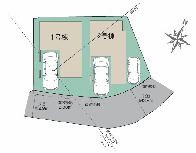 「LDKｈ広々17帖」「ＷＩＣ等収納豊富」　松江　全2棟　2号棟