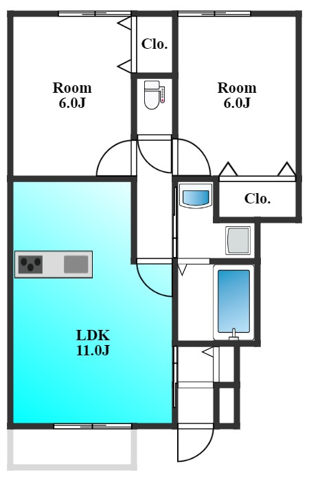 高崎市貝沢町のアパートの間取り