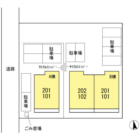 アムール城南　B棟の区画図