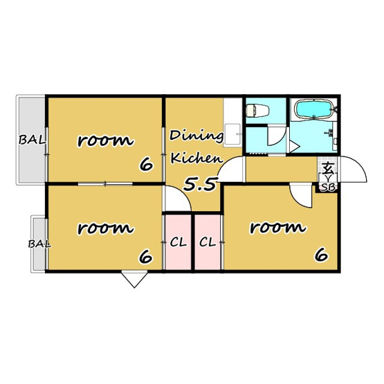 【間取り】 | グランハイム柳沢 | ★ペット相談（小型犬・猫1匹迄）★ネット無料★追炊★給湯★