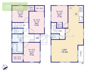 【間取り】 | WIクローク付き　全6棟　1号棟　新井 | LDK19帖あり開放的があります♪