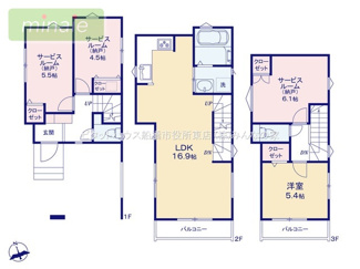 【間取り】 | 水廻り集中型　食洗器付き　リビングイン階段　全6棟　6号棟　新井 | 奥様にうれしい水廻り集中型です♪