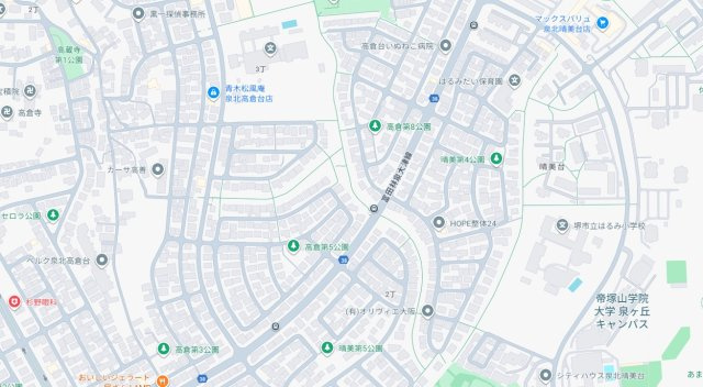 14(土)15(日)現地説明会　堺市南区高倉台　全3邸の地図