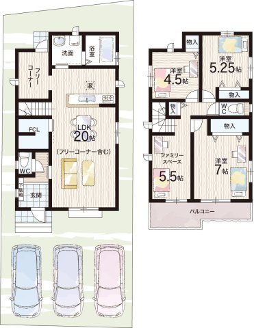 堺市南区高倉台　新築一戸建ての間取り|A号地