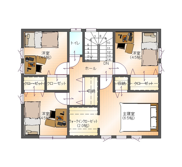 【間取り】 | 〈FG〉本庄市日の出2丁目フルクラシルＤ棟 | 2階平面図