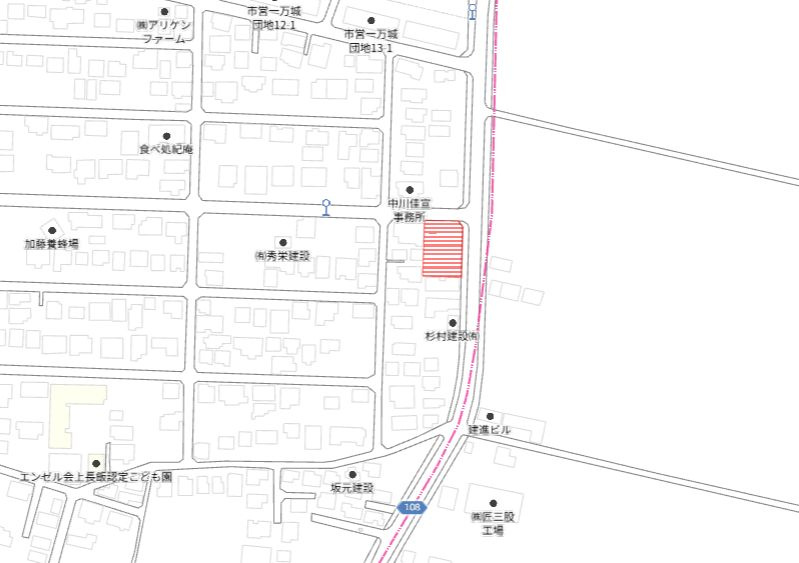 都城市上長飯町の売地の土地図