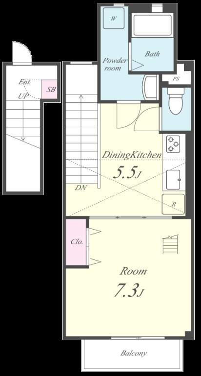 エバーパティオＨＡの間取り