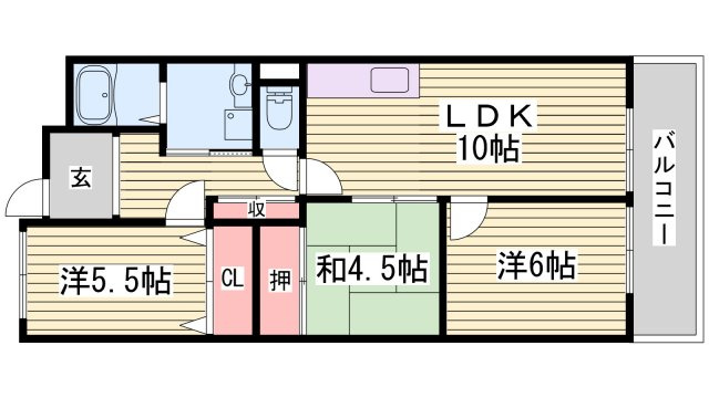 赤穂駅北ハイツの間取り