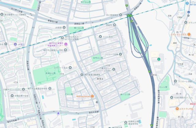 神戸市須磨区東落合　新築一戸建ての地図