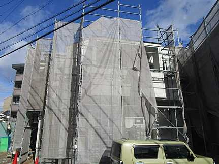 安佐南区西原2丁目の前面道路含む現地写真