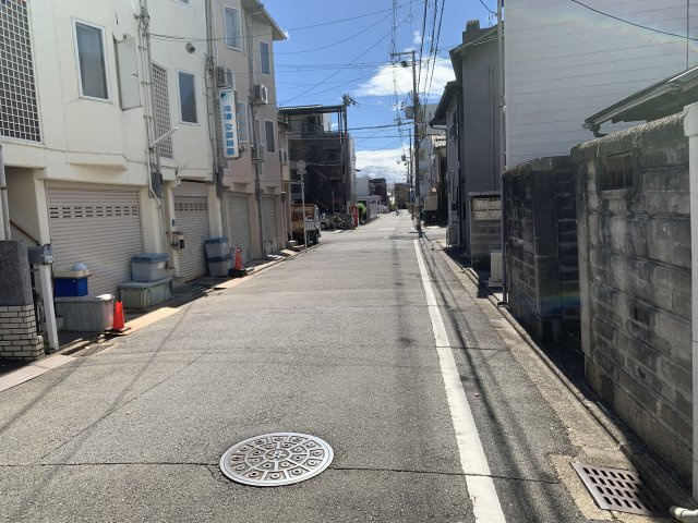 京都市左京区一乗寺地蔵本町　建築条件無し土地の前面道路含む現地写真