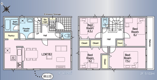 【間取り】 | 福岡市博多区金の隈3丁目第4　1号棟（全1棟）【仲介手数料無料・0円】 | 平日、土日祝日もお好きな日時にご見学可能です。お気軽にお問合せ下さい。