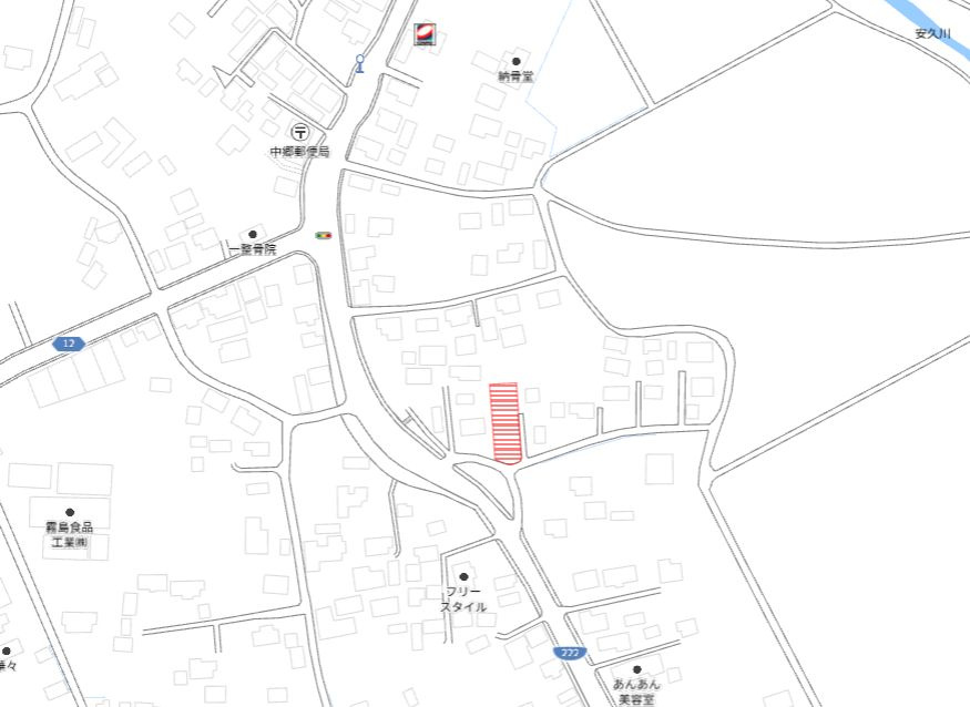 都城市安久町の売地の土地図