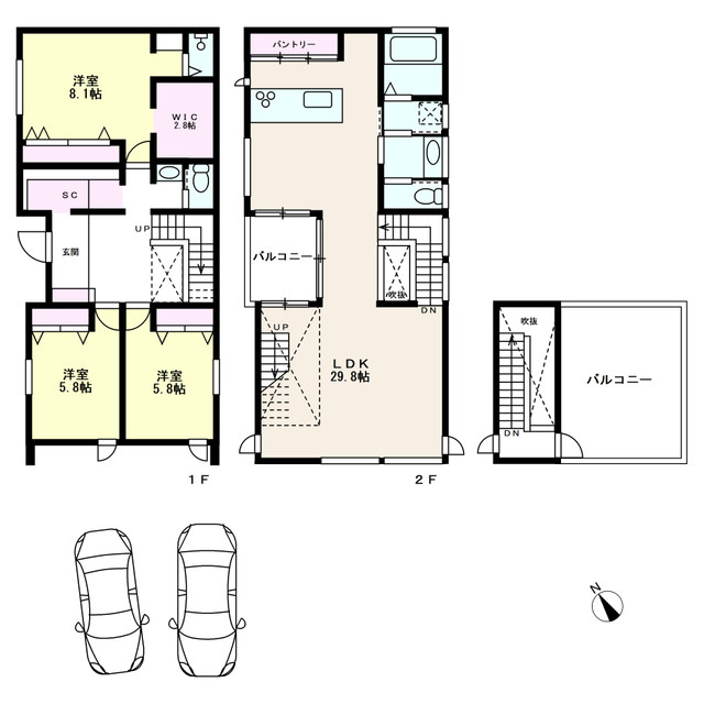 三条町 4号地 新築戸建の間取り|4号地　9,980万円　3LDK　土地面積約170.04㎡