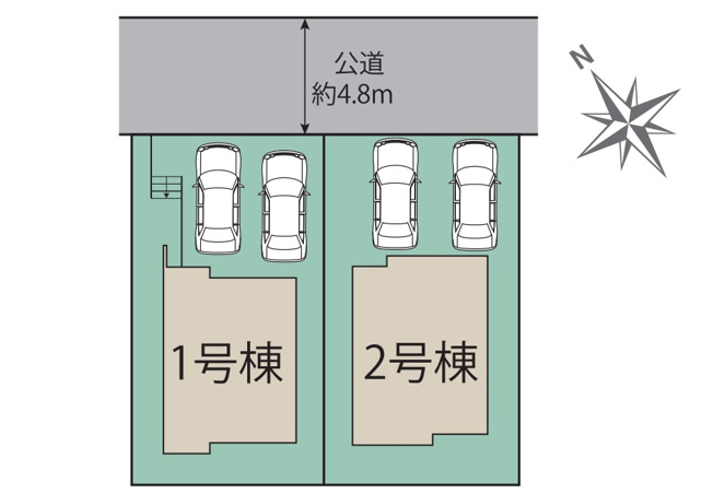 【区画図】 | 福岡市東区高美台3丁目2期　2号棟（全2棟）【仲介手数料無料・0円】 | 区画図です。2号棟