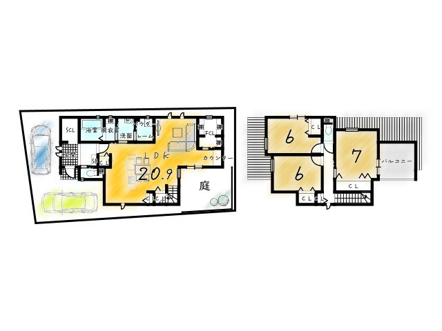 神足3丁目　建築条件付き土地の区画図