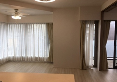 【居間・リビング】 | 宇都宮ＰＥＡＫＳ | キッチンからLD約12.0畳　※前回募集時2024.4撮影