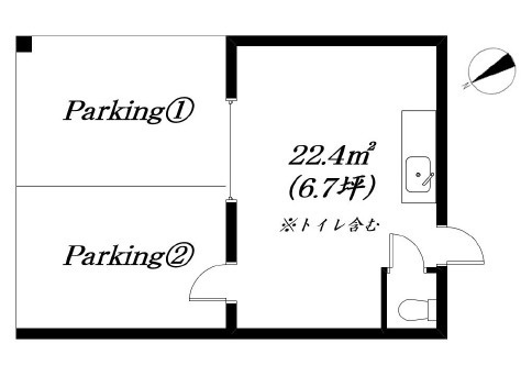 近江八幡市桜宮町の店舗一部の間取り