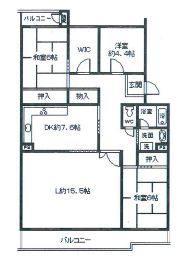 【間取り】 | 境谷西第2住宅団地23棟 | 専有面積㎡98.96