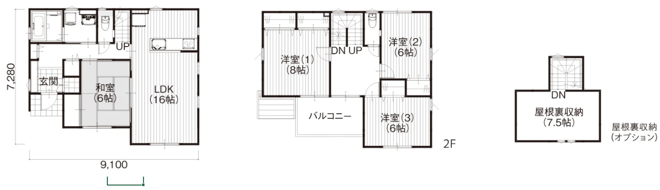 ガーデンコート宝積寺　全3区画の参考プラン|○4LDK+屋根裏収納○