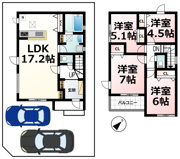 草津市西矢倉３丁目　第１期全２棟２号棟の画像