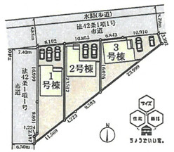 【比企郡川島町上伊草3号棟 区画図】