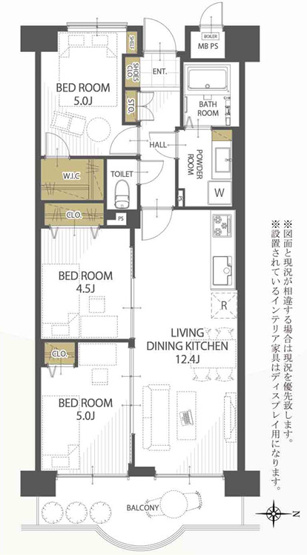 【間取り】 | ファミールハイツ城東A棟 | 【全洋室3LDK＋WIC付き♪】室内水廻り設備一新！建具新調、フルリノベーション済み☆安心のアフターサービス保証付き☆24時間365日緊急対応サービス付き☆浴室乾燥機・TVモニターホン完備です☆