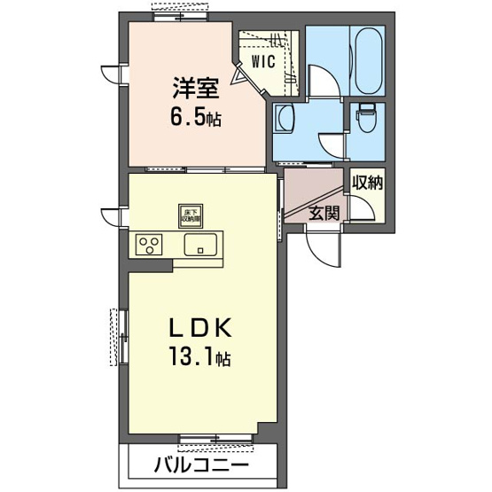 【間取り】 | セルディーナ松波 | １LDK　47.06㎡