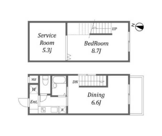 ユーコート上用賀　メゾネット　ペット相談　礼金0の間取り