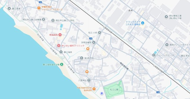 明石市松江　新築一戸建ての地図
