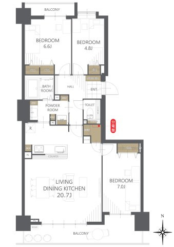 【間取り】エクセルシオール平岡一条 