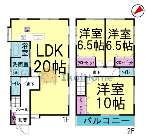 神戸市西区富士見が丘５丁目　中古戸建の間取り|【ホームページに現地動画掲載中】●年中無休：当日予約可●LDK20帖で広々♪全室6.5帖以上です！