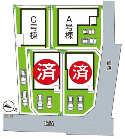 堺市中区福田　第2期　新築一戸建ての区画図|全4区画