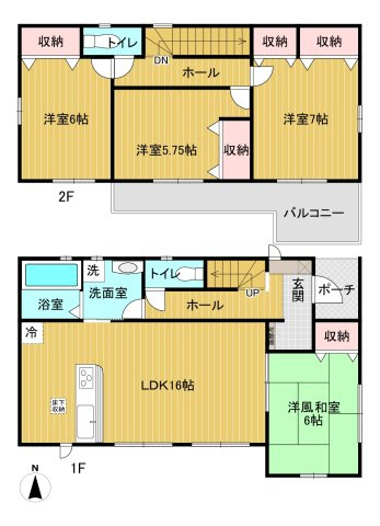 小野市黒川町　築浅中古住宅の間取り