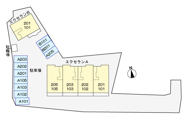 エクセランＡの駐車場