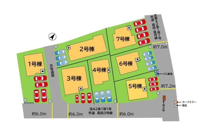 古賀市久保第2-7棟（4号棟）の区画図|配置図(4号棟)