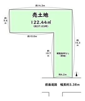 【土地図】 | 中京区西ノ京池ノ内町　建築条件なし