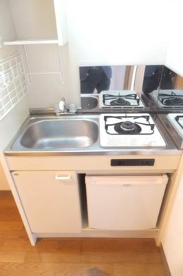 【キッチン】 | フローラ | 1口ガスコンロ☆ミニ冷蔵庫付き♪