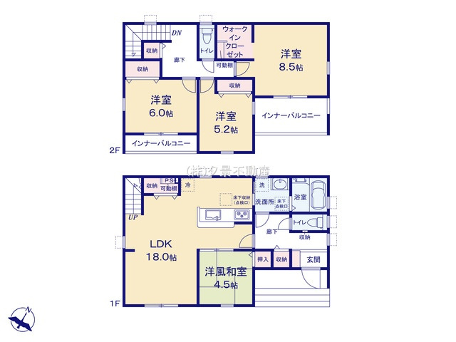 【間取り】 | 《仲介手数料無料》久喜市南栗橋１丁目10-2(全1戸)新築一戸建てリーブルガーデン