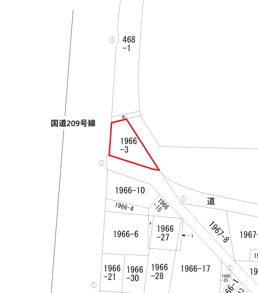 久留米市荒木町　売り土地の区画図
