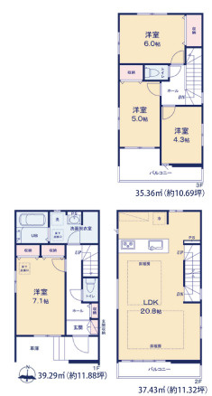 【間取り】 | 福岡市西区小戸3丁目4期　1号棟（全3棟）【仲介手数料無料・0円】 | 平日、土日祝日もお好きな日時にご見学可能です。お気軽にお問合せ下さい。