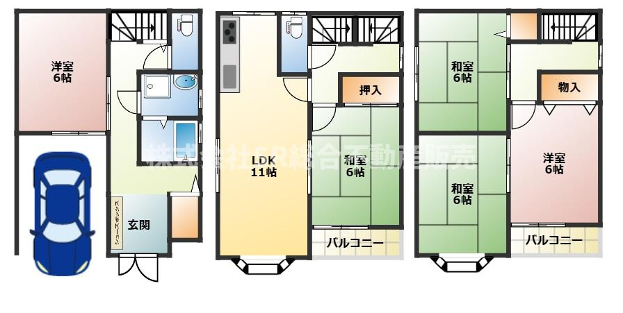 下六万寺町3丁目中古戸建の間取り|広々5LDK♪ファミリー様にオススメです！