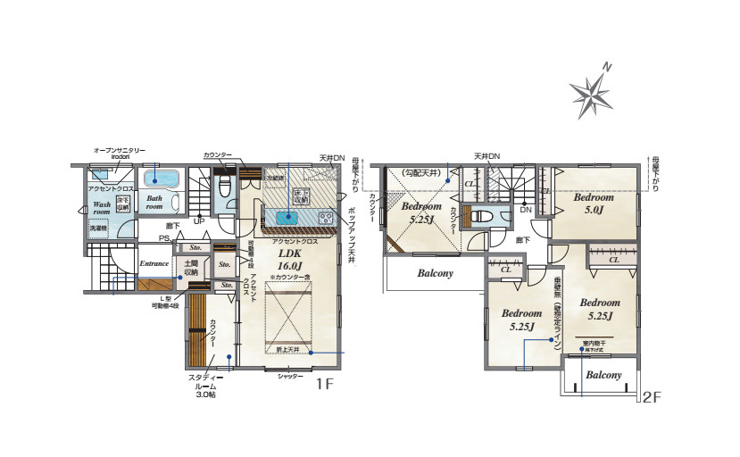 桶川市下日出谷　新築一戸建て　ブルーミングガーデン　01の間取り|10/30　撮影済み