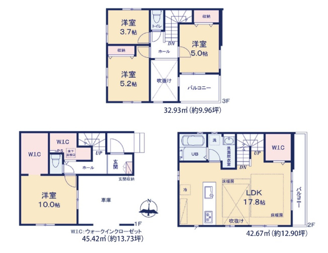 【間取り】 | 福岡市西区小戸3丁目4期　2号棟（全3棟）【仲介手数料無料・0円】 | 平日、土日祝日もお好きな日時にご見学可能です。お気軽にお問合せ下さい。