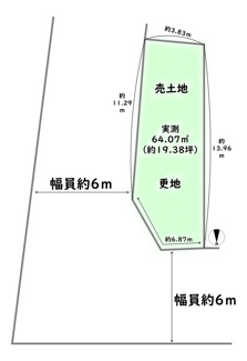 【土地図】 | 右京区太秦一ノ井町　建築条件付 | 建築条件なしの場合：2300万円