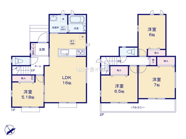 《仲介手数料無料》久喜市吉羽１丁目25-3新築一戸建てハートフルタウンの間取り